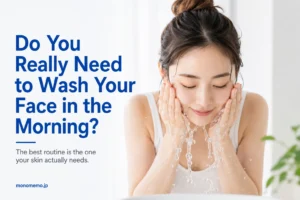 Woman washing her face with water during a gentle morning skincare routine